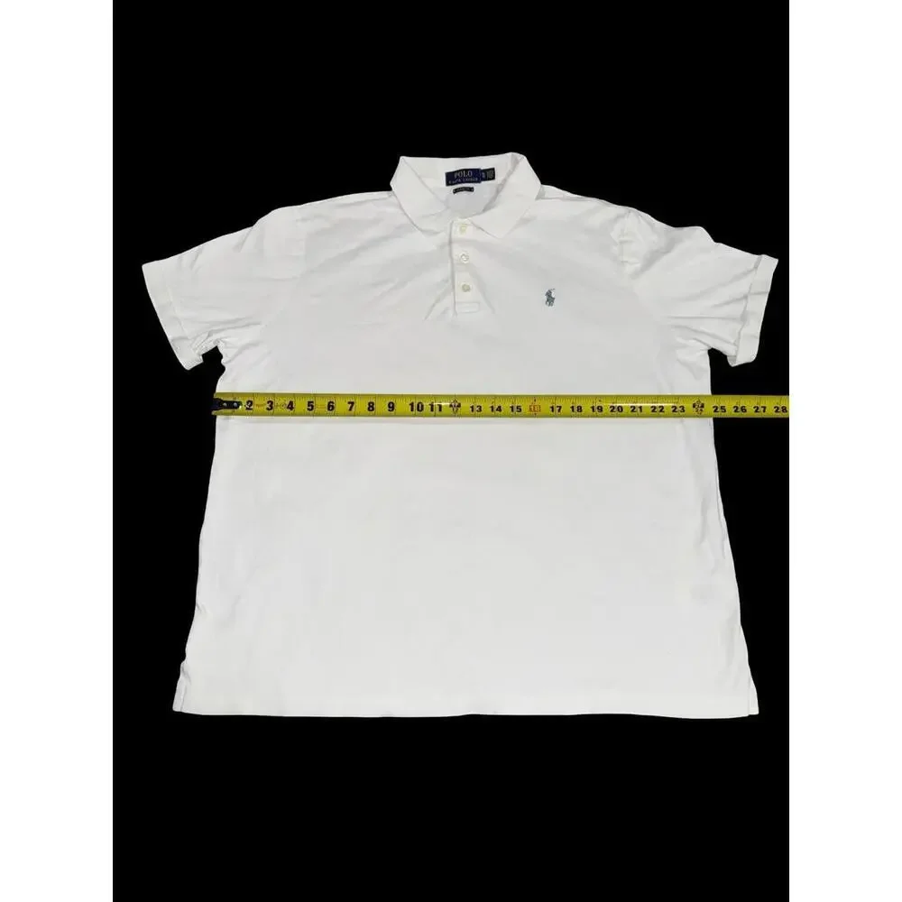 Polo Ralph Lauren Polo Shirt Mens Size XL Solid White Pre Owned